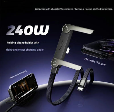 Cable ChargeStand 2 en 1: Carga Rápida y Soporte para Teléfono