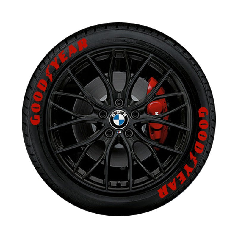 Premium 3D English Letter Tire Stickers for Cars