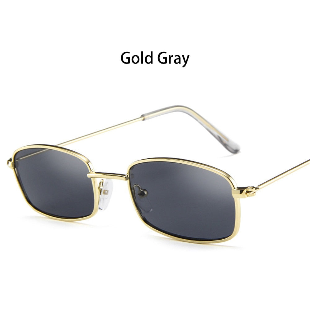 Candy Colors Metal Frame Rectangle Sunglasses Small Retro Shades UV400 Sun Glasses for Men Women Driving Eyewear Summer Goggles - Korvel