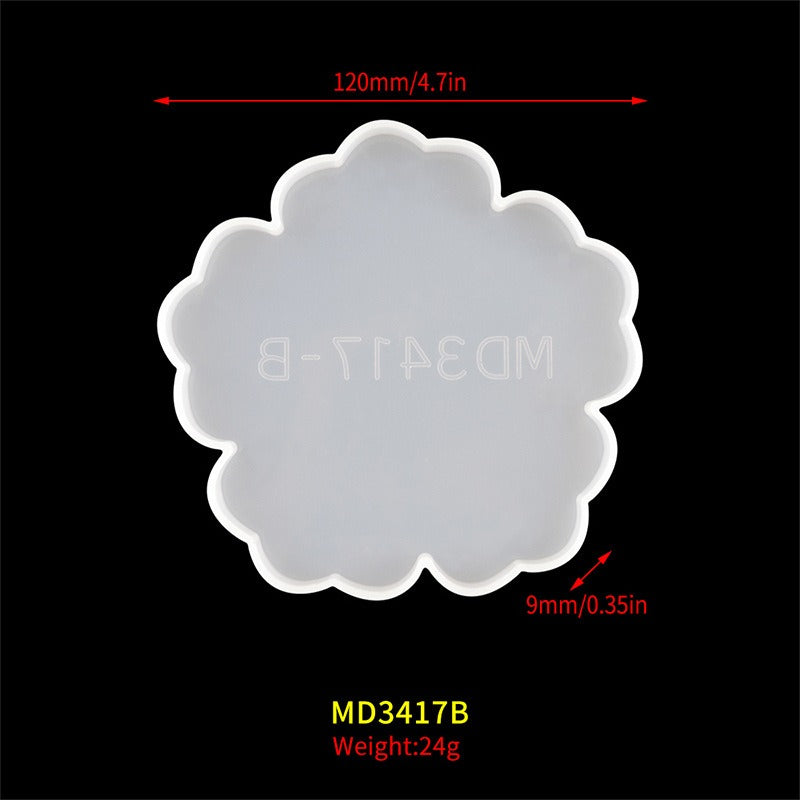 Ensemble de moules à sous-verres en fleur de cerisier - Moules en silicone