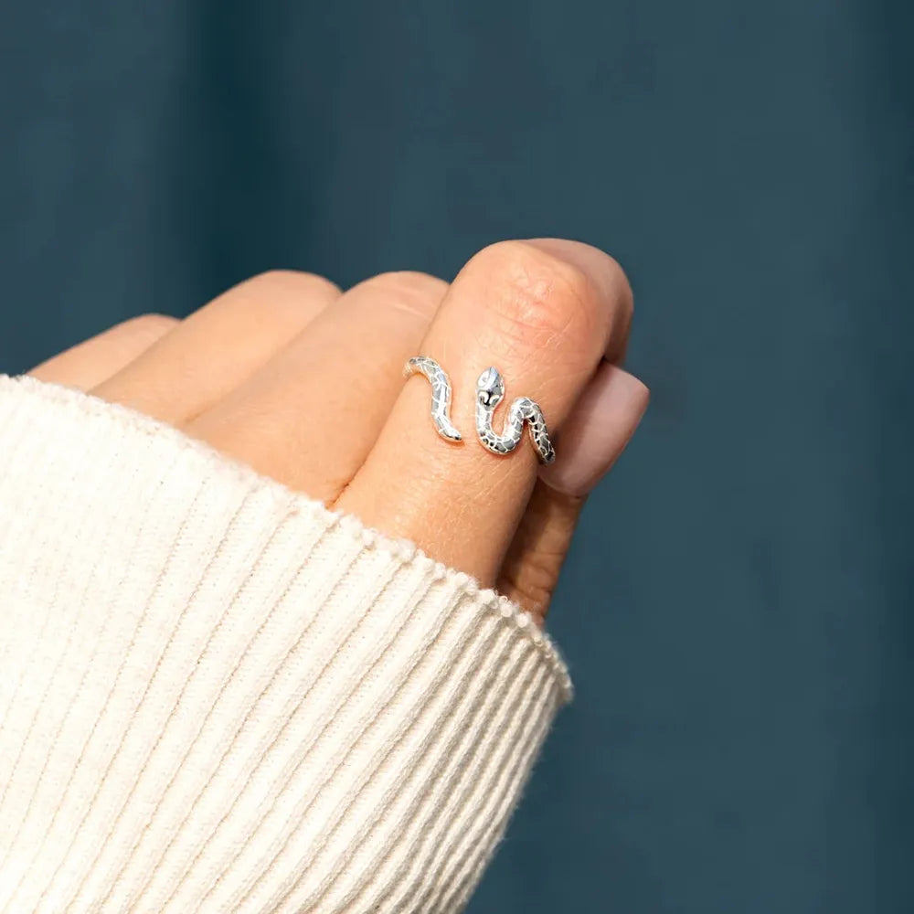 925 Sterling Silver Snake Ring - Korvel