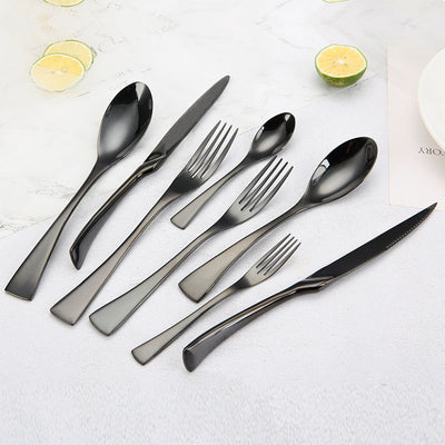 Premium Titanium Black Stainless Steel Cutlery Set