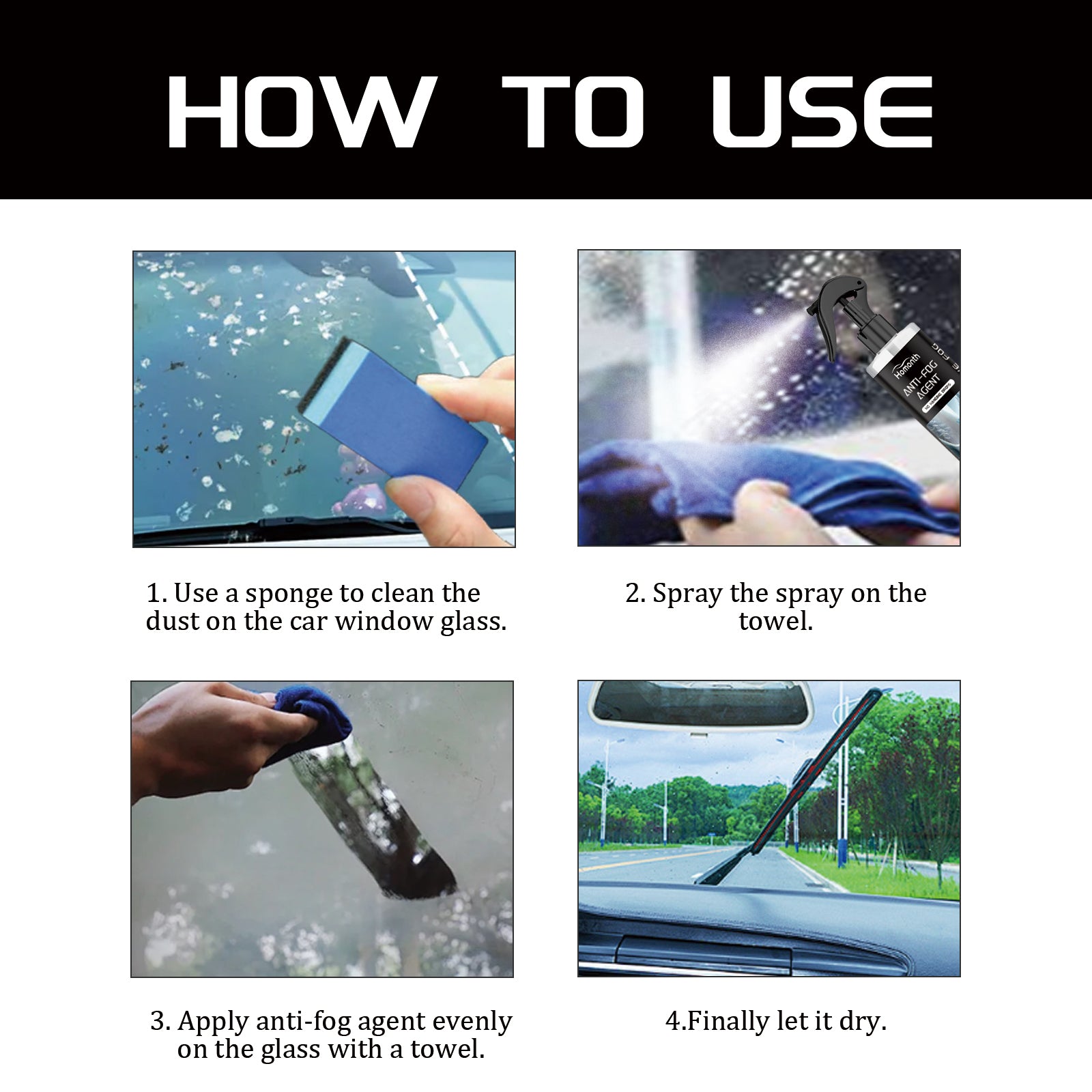 Automotive Anti-Fogging Agent Automotive Glass Cleaning, Anti-Rain, Anti-Fog, Cleaning And Hydrophobic Multi-Purpose Spray - Korvel