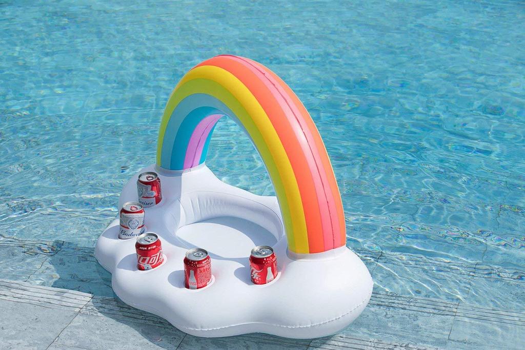 Rainbow Inflatable Pool Float Cooler