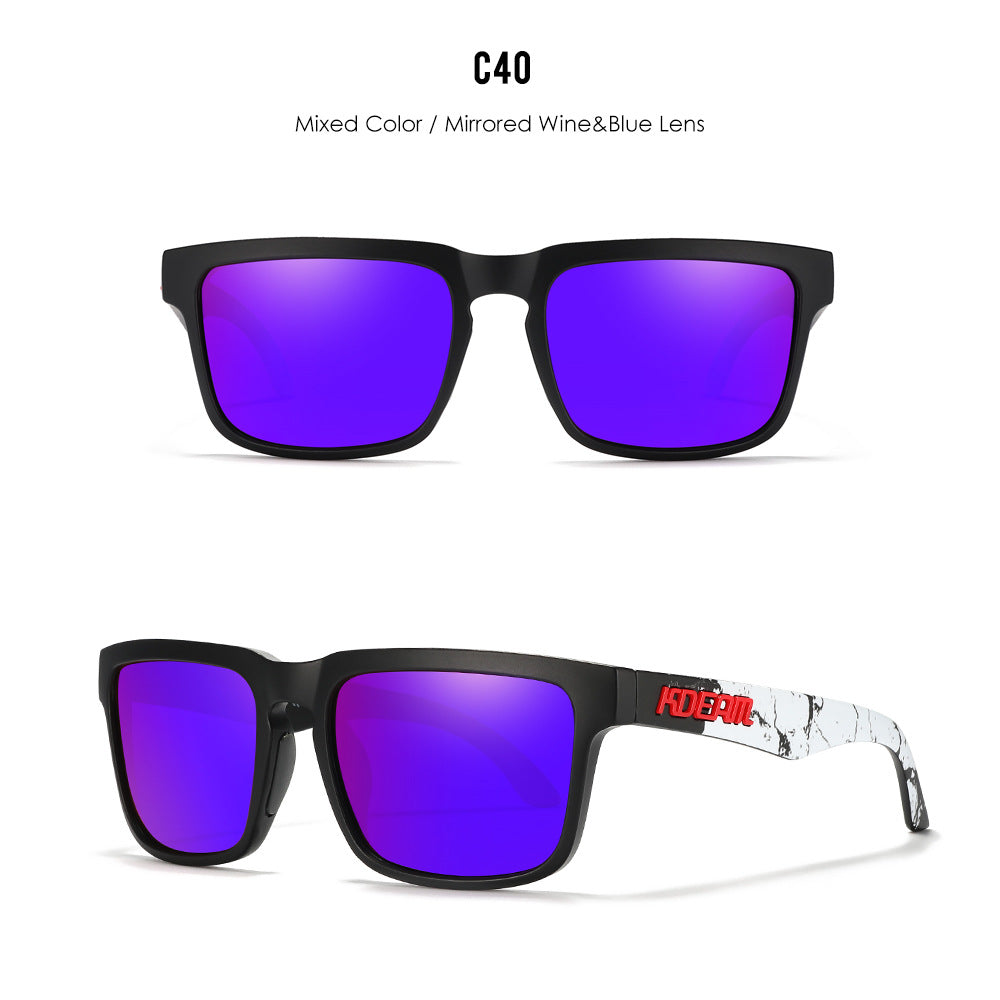 Classic polarized sunglasses for men and women ultra light driving glasses colorful real film sunglasses - Korvel