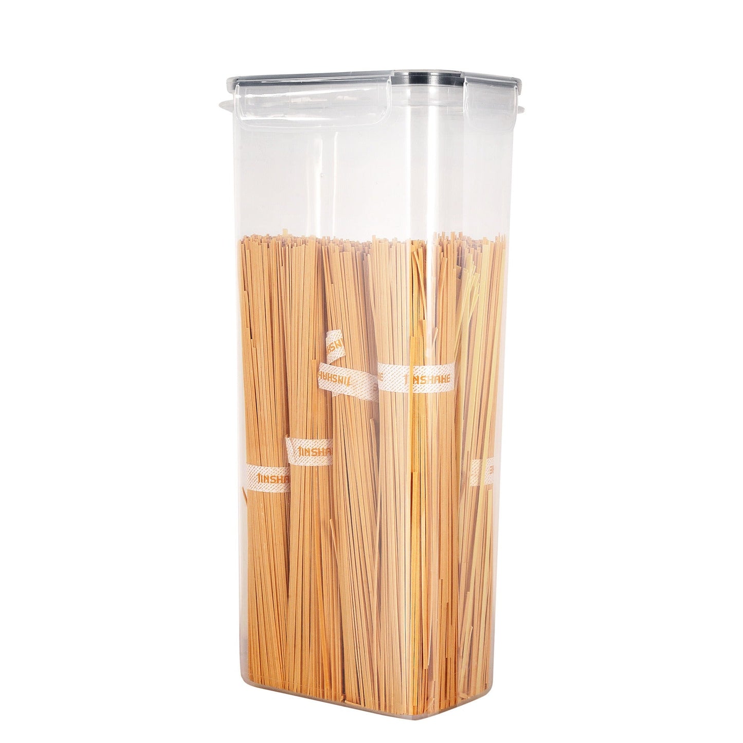 Pack of 7 Food Storage Container Space Saving Plastic Cereal Keeper with Air Tight Lid - Korvel