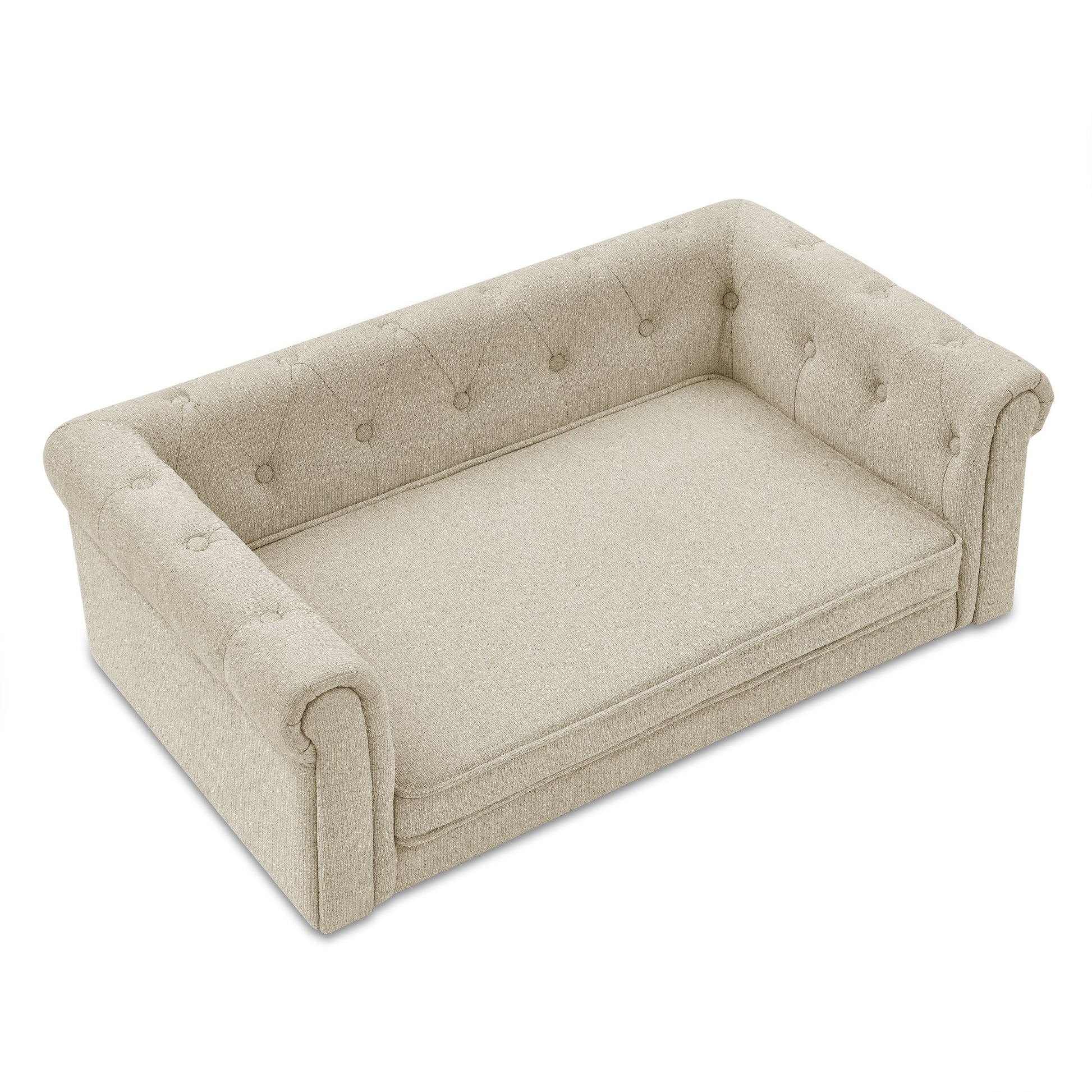 Elegant Rectangle Pet Bed for Medium and Large Dogs, Durable Elevated Dog Sofa Bed, Comfortable Dog Couch Beige - Korvel