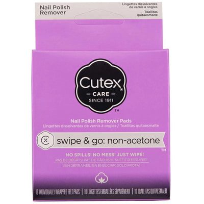 Toallitas Desmaquilladoras de Esmalte de Uñas Cutex - 10 Toallitas Envuelta Individualmente