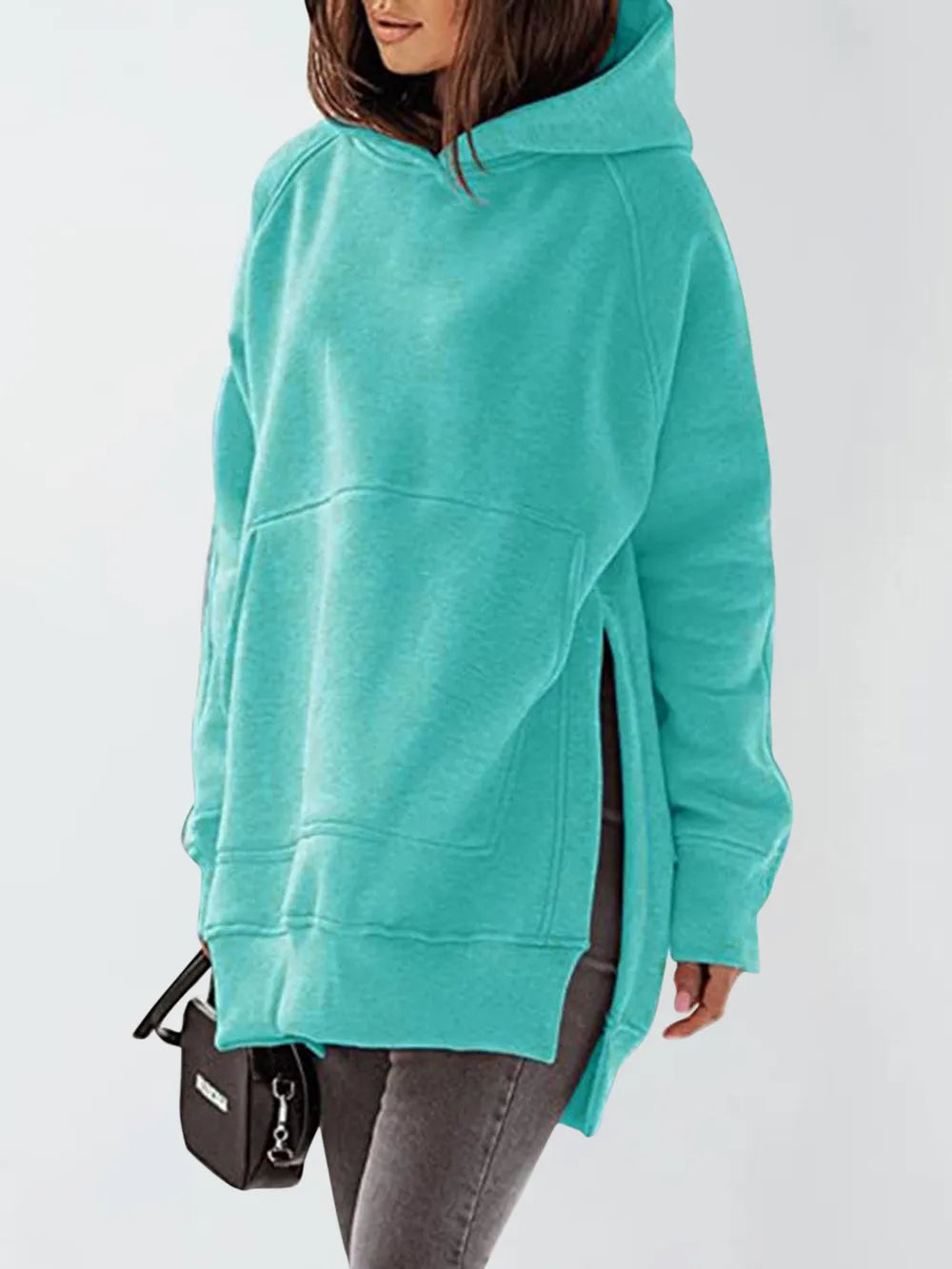 Sudadera con Capucha de Manga Raglán y Bolsillos Laterales