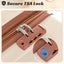Hardshell Luggage Sets 3 Pcs Spinner Suitcase with TSA Lock Lightweight 20''24''28'' Brown white + ABS - Korvel