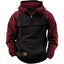 Men's Retro Cargo Hoodie with Half Zipper and Pockets