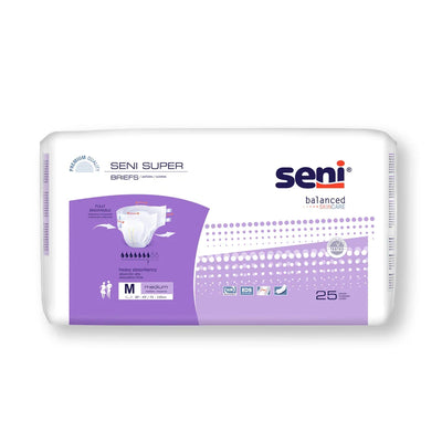 Seni® Super Unisex Adult Incontinence Brief - Medium Size