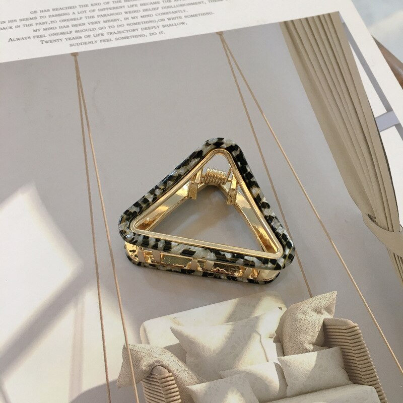 Chic Geometric Acetate Hair Claw Clamps Metal Hair Crab Women Girls Hair Clip Leopard Hairpin Hair Crab Hair Accessories - Korvel