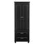 Tall Storage Cabinet with Two Drawers for Bathroom/Office, Black - Korvel