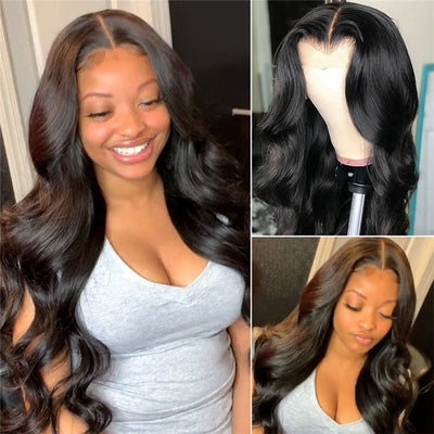 Brown Black Deep Wave Long Hair With Bangs Synthetic Wigs For Women Christmas Heat Resistant Thick Wig Gift - Korvel