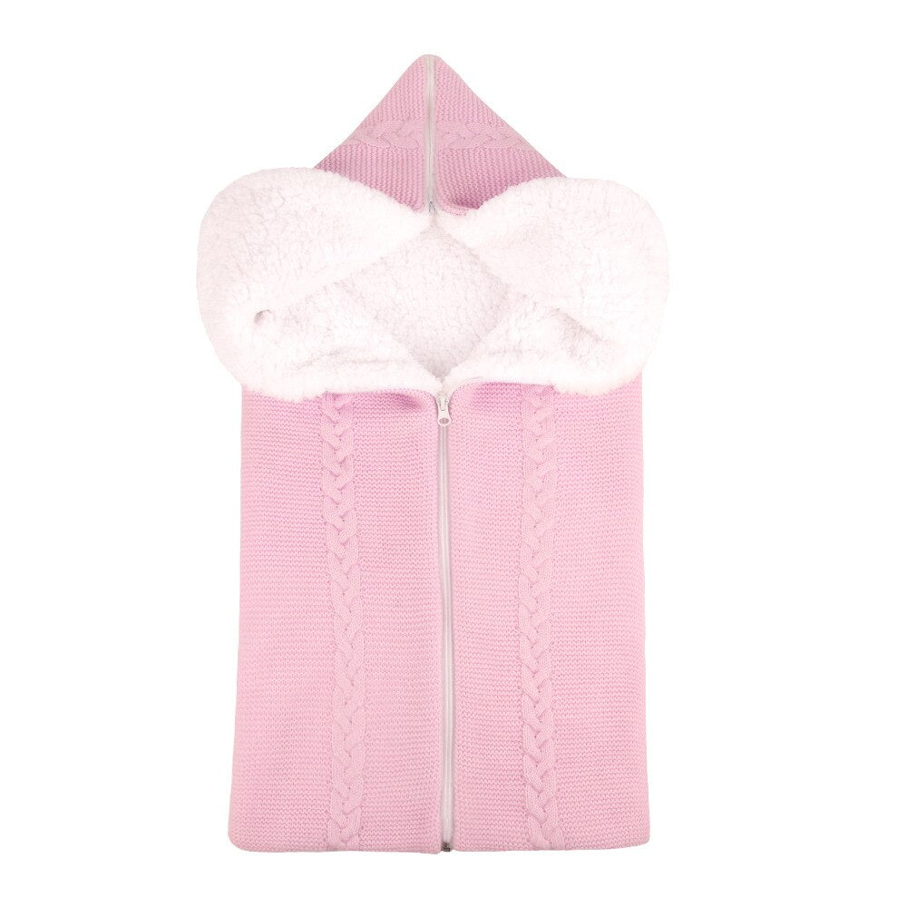 Baby Sleeping Bag Newborn Winter Warm Infant Button Knit Swaddle Wrap Swaddling Stroller  Toddler Blanket Envelope Sleepsacks - Korvel