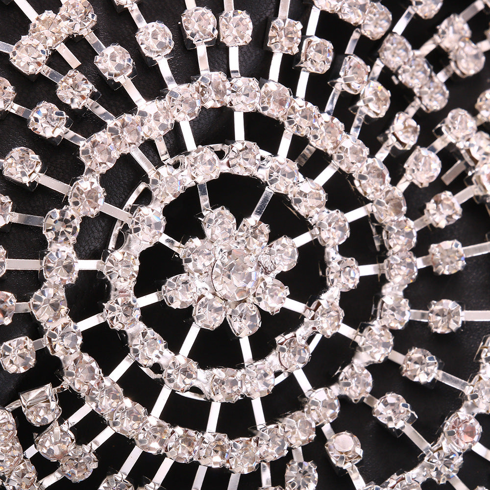 Exaggerated long flowing Su hair chain nightclub stage performance rhinestone hair accessories European and American headwear hair chain - Korvel