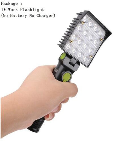 16 LEDs Work Flashlights White Red Blue Light Car Repair Working Lamp USB 18650 Torch Built-in Magnet Hook - Korvel