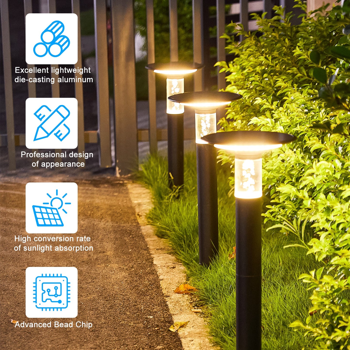 Solar Lawn Light With Dimmable LED - Korvel