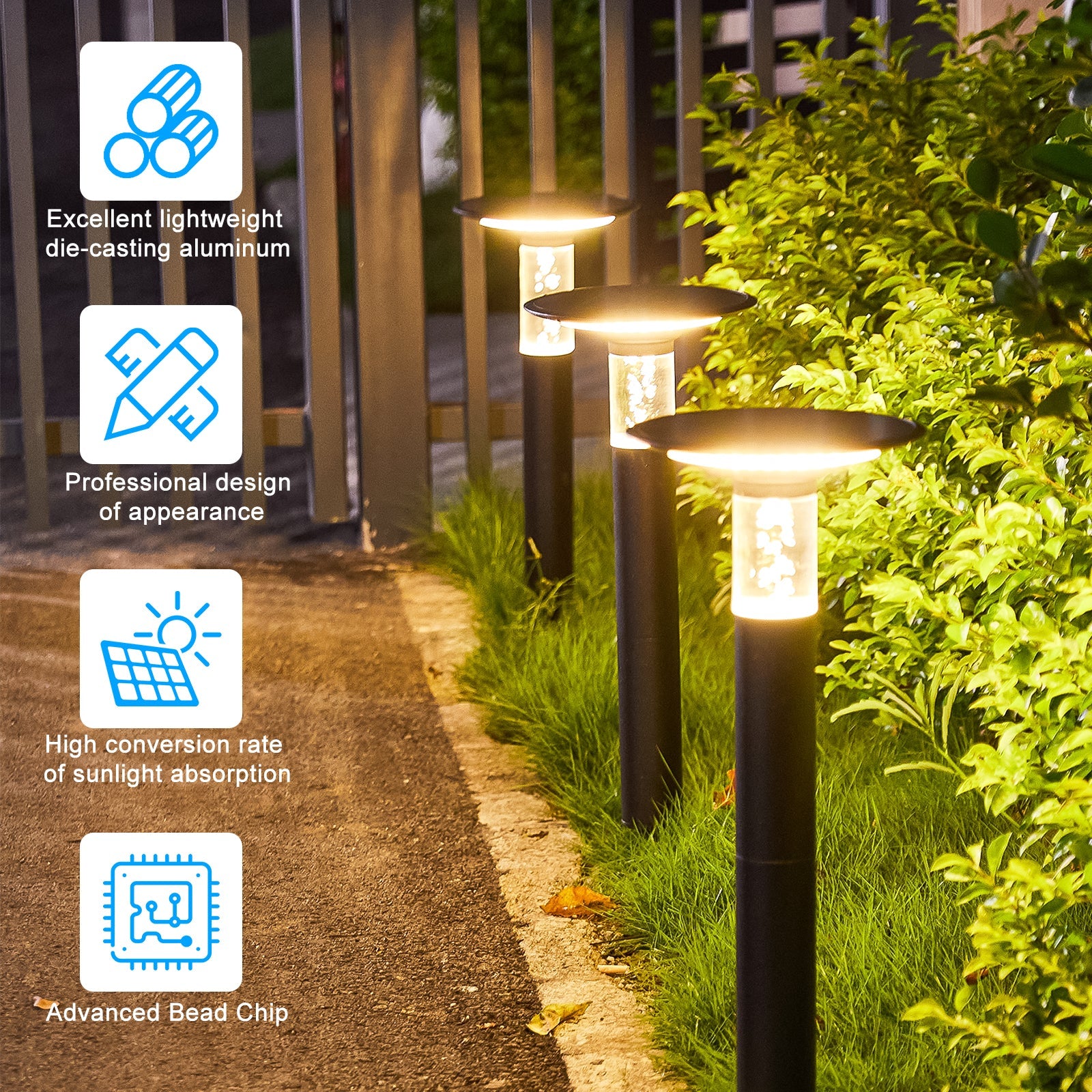 Solar Lawn Light With Dimmable LED - Korvel