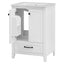 24" Bathroom Vanity with Sink, Bathroom Vanity Cabinet with One Drawer and Doors, Solid Wood and MDF, White - Korvel
