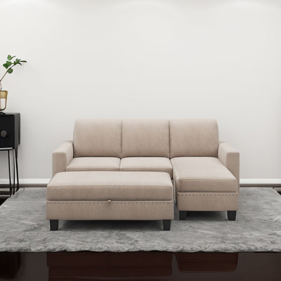 [New]81" Reversible Sectional Couch with Storage Chaise L-Shaped Sofa for Apartment Sectional Set Warm Grey - Korvel