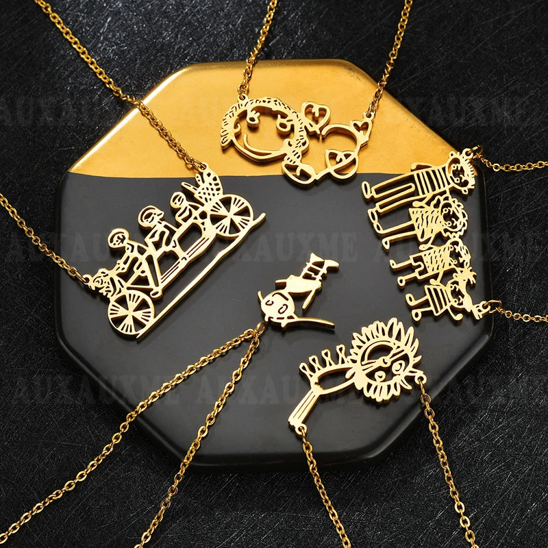 Collar con Colgante de Arte Infantil Personalizado