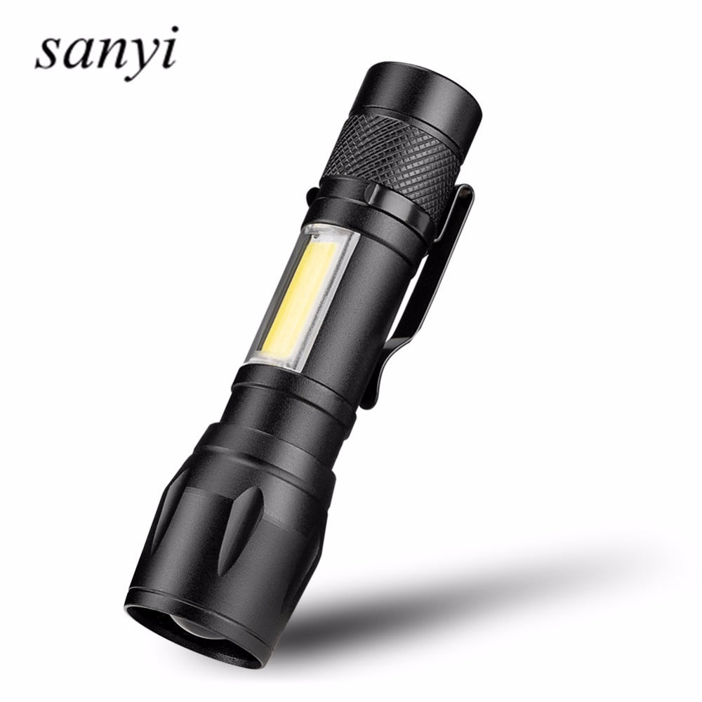 COB LED Flashlight Super Bright Waterproof Handheld Flashlights Torch Pocket Work Light for Emergency Lighting - Korvel