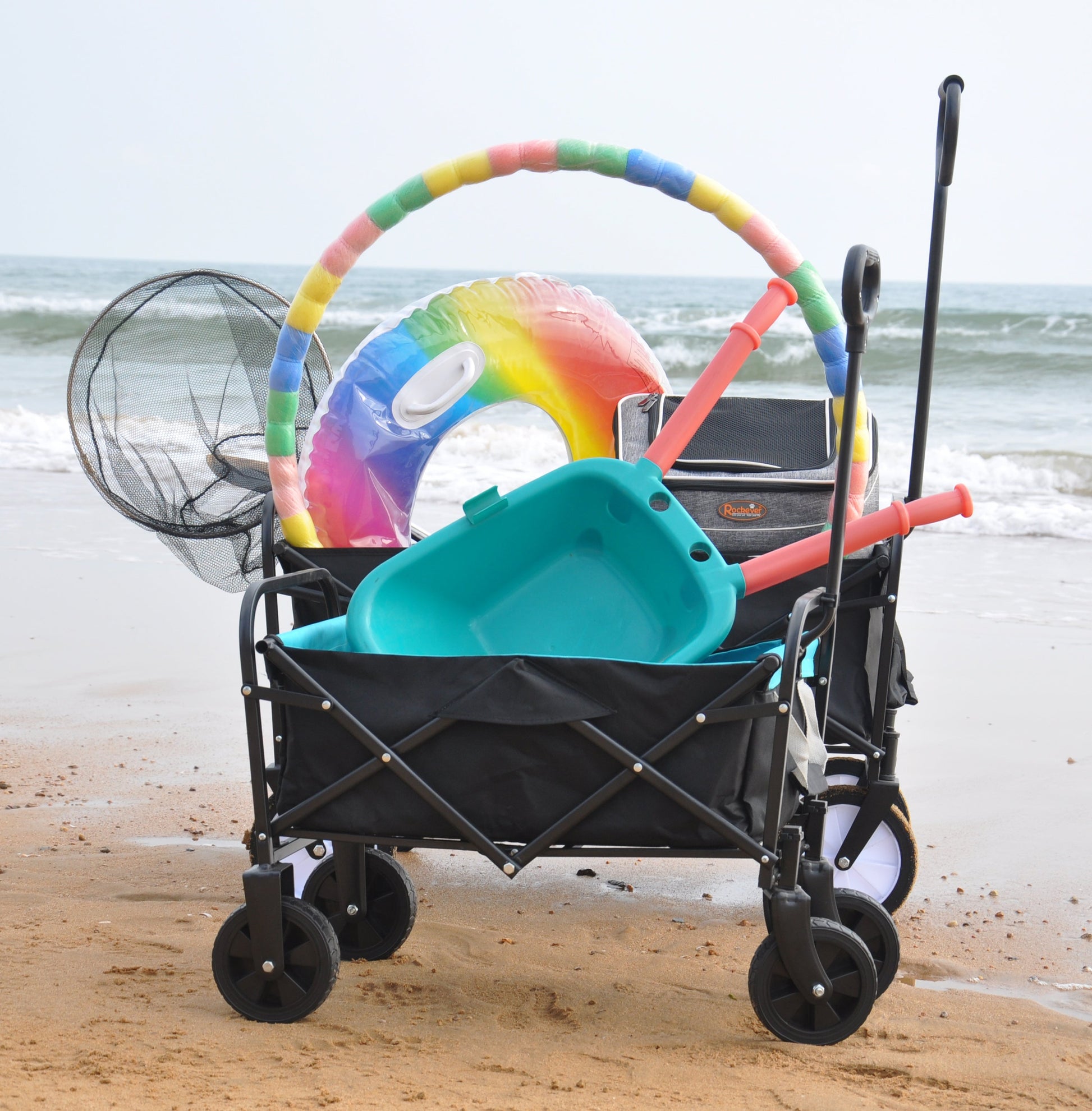 Folding Wagon Garden Shopping Beach Cart - Korvel