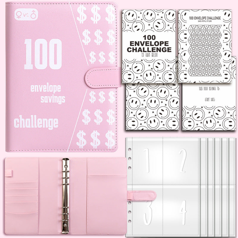 100 Envelope Challenge Binder Couples 100 Day Challenge Savings Savings Notebook - Korvel