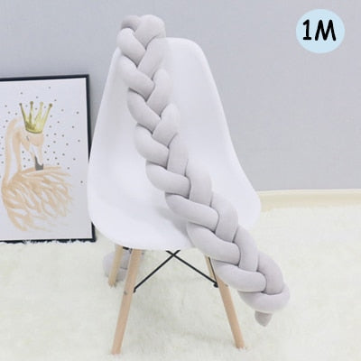 1Pcs 1M/2M/3M Baby Handmade Nodic Knot Newborn Bed Bumper Long Knotted Braid Pillow Baby Bed Bumper Knot Crib Infant Room Decor - Korvel