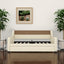 Twin Size Daybed with Trundle, Upholstered Daybed with Charging Station and LED Lights, Beige - Korvel