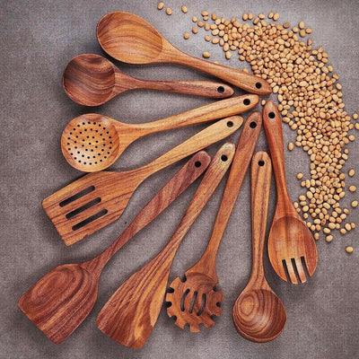 Teak wood solid wood heat-resistant soup spoon, rice spoon, household set cooking shovel spoon - Korvel