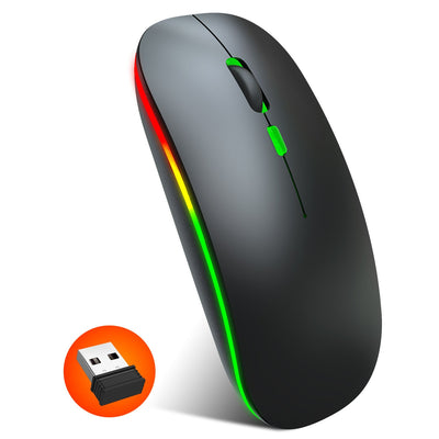 Souris sans fil lumineuse colorée 2.4G pour bureau et maison