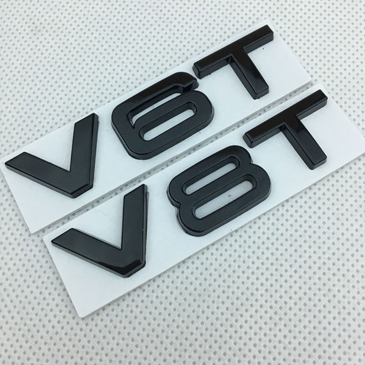 Suitable for Audi V6T V8T metal logo A4LA6LS7Q5Q3 displacement personalized modification leaf plate car sticker - Korvel
