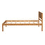 Elegant Twin Platform Bed Frame with Headboard - Oak Finish
