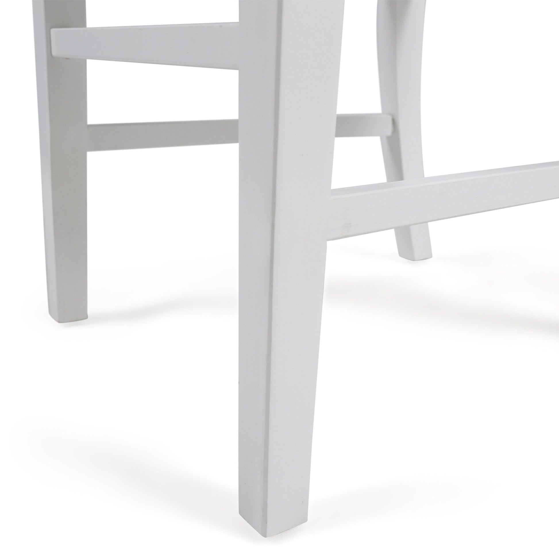 Roshan Farmhouse Acacia Wood Dining Chairs, White (Set of 2) - Korvel