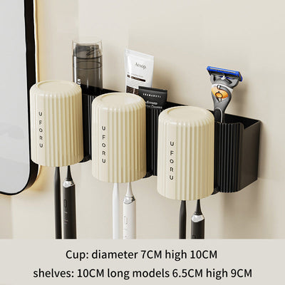 Premium Wall-Mounted Toothbrush and Cup Holder Rack