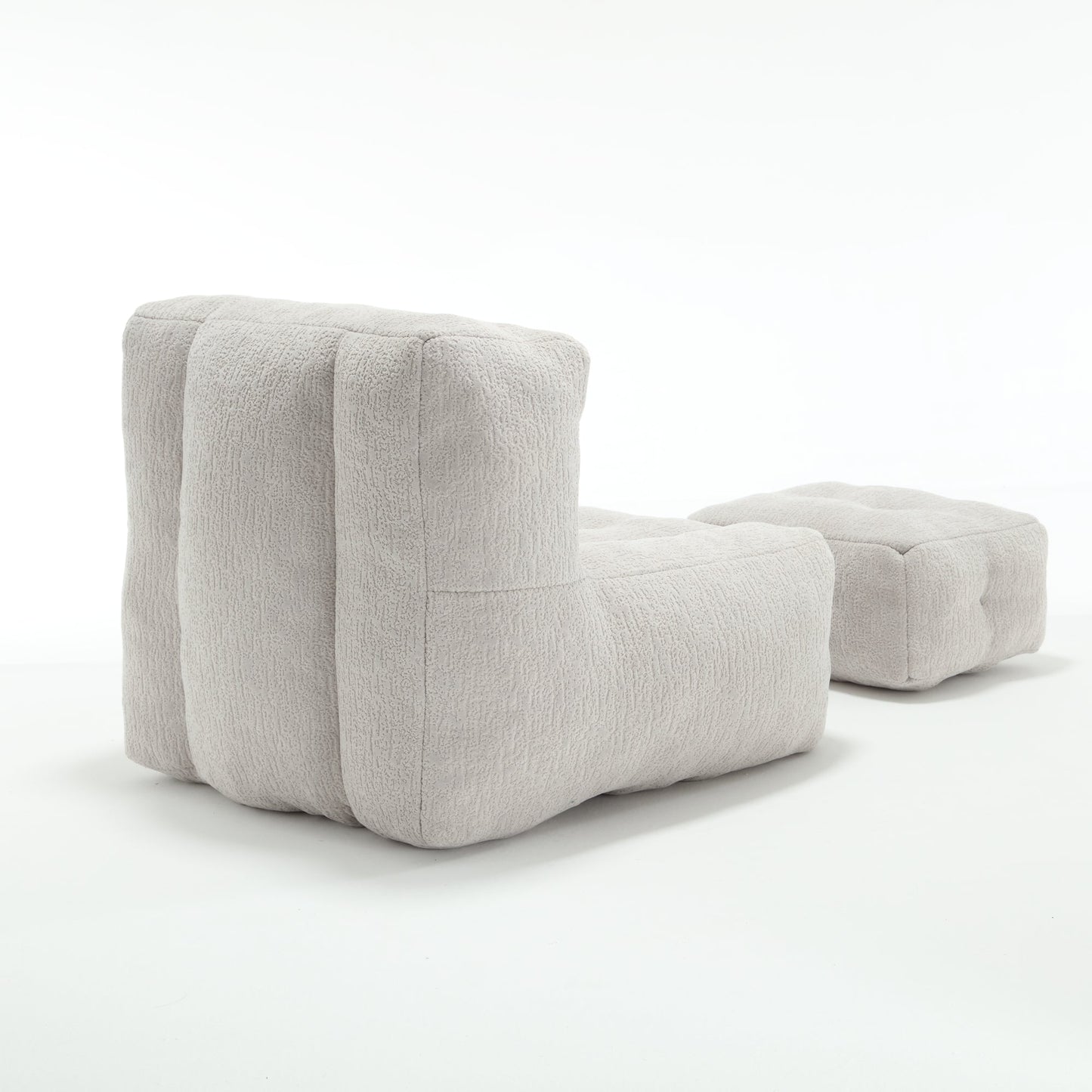 Sillón Puff Esponjoso con Espuma Viscoelástica y Otomana