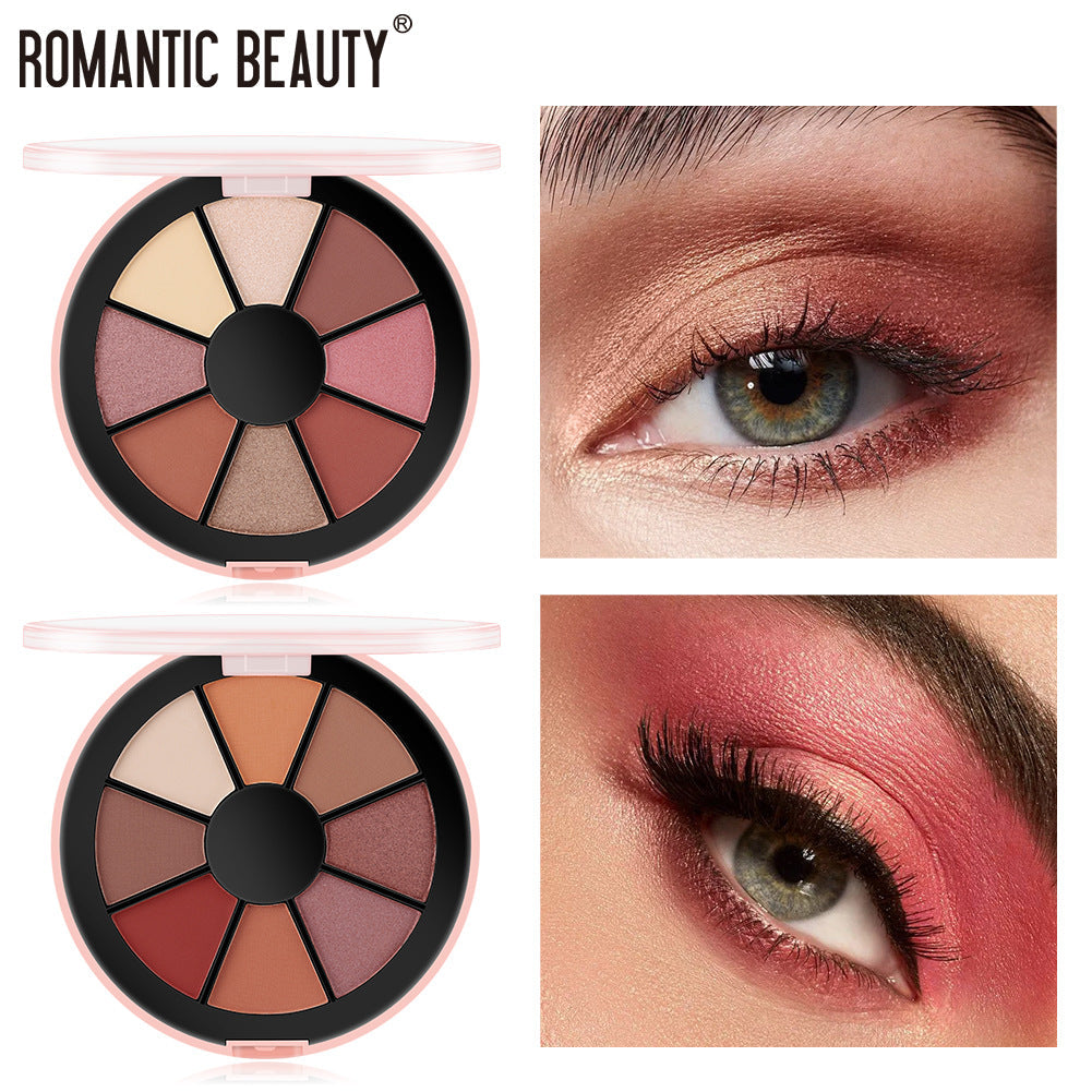 Romantic Beauty 8 Color Round Palette Eyeshadow Pearlescent Matte Eyeshadow Palette - Korvel