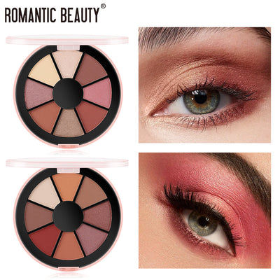 Romantic Beauty 8 Color Round Palette Eyeshadow Pearlescent Matte Eyeshadow Palette - Korvel