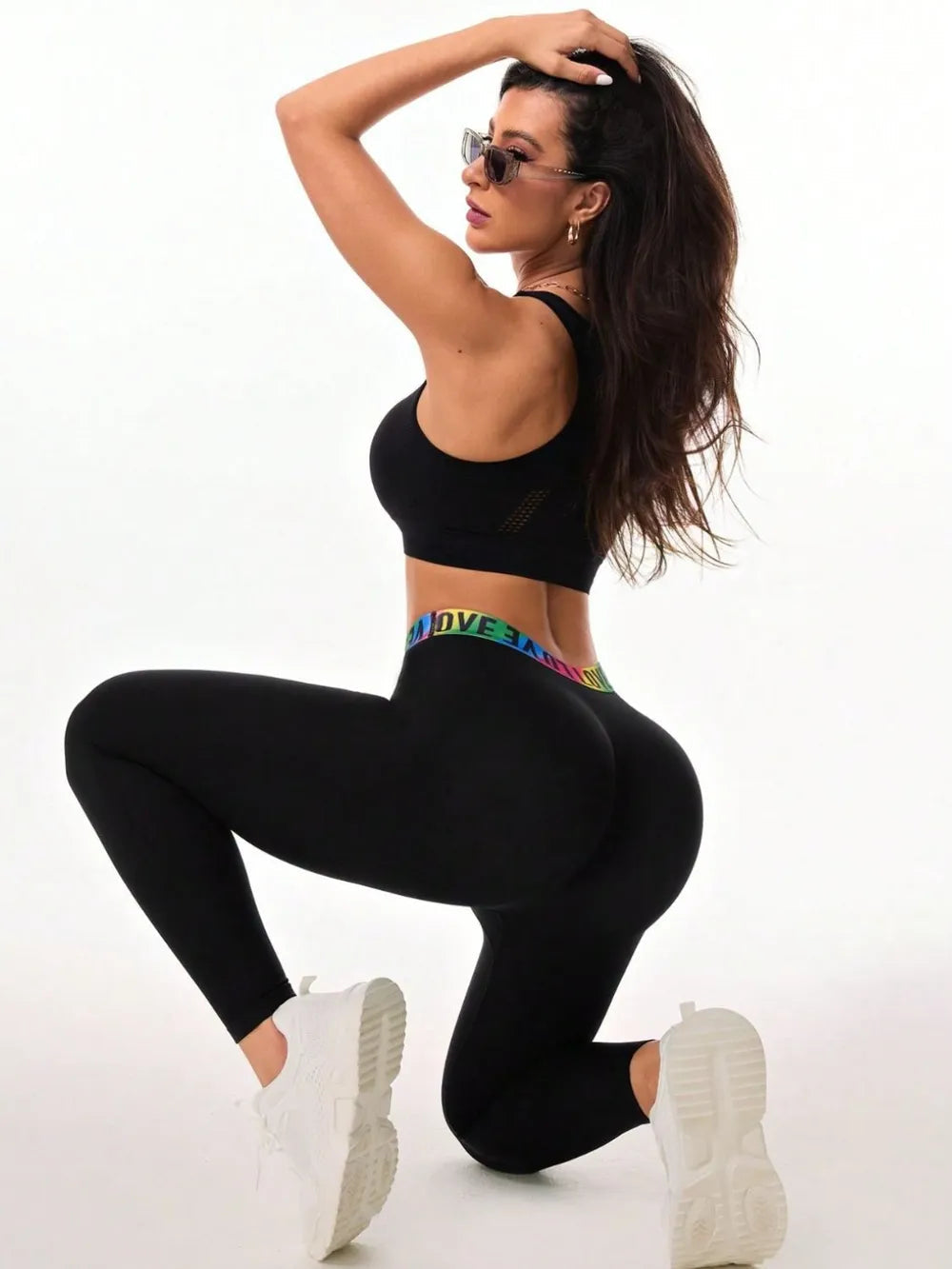 Leggings Actifs Taille Haute Imprimés Lettre