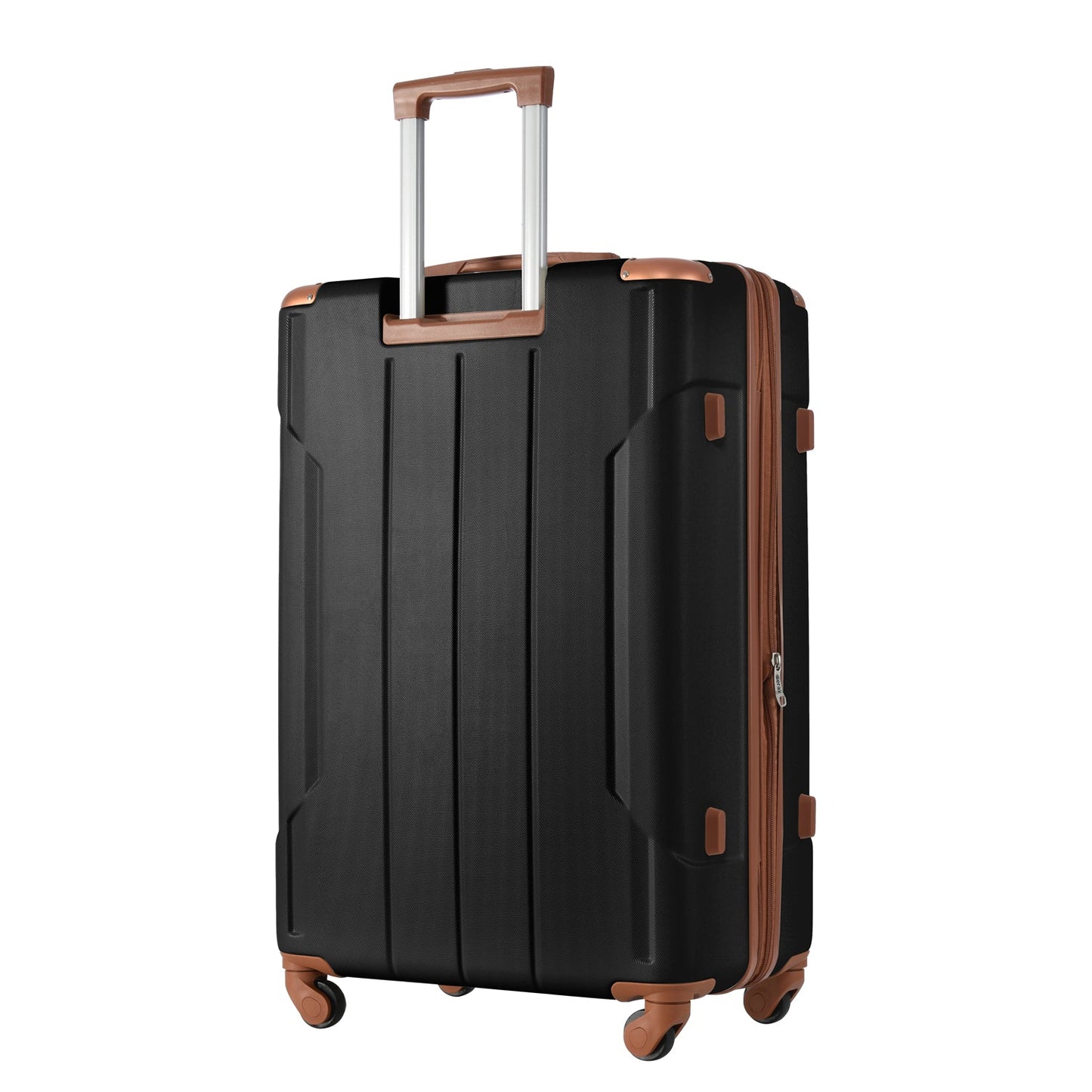 Hardshell Luggage Spinner Suitcase with TSA Lock Lightweight Expandable 24'' (Single Luggage) Black Brown + ABS + 24 Inch - Korvel