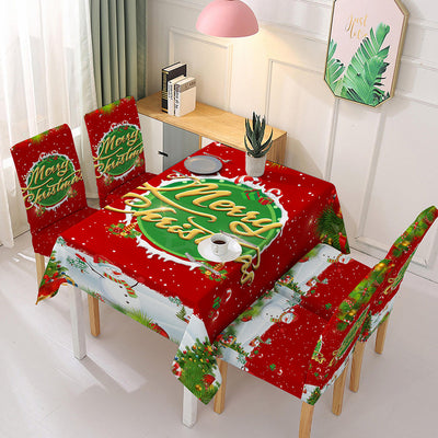 Festive Waterproof Tablecloth with Santa Claus Design
