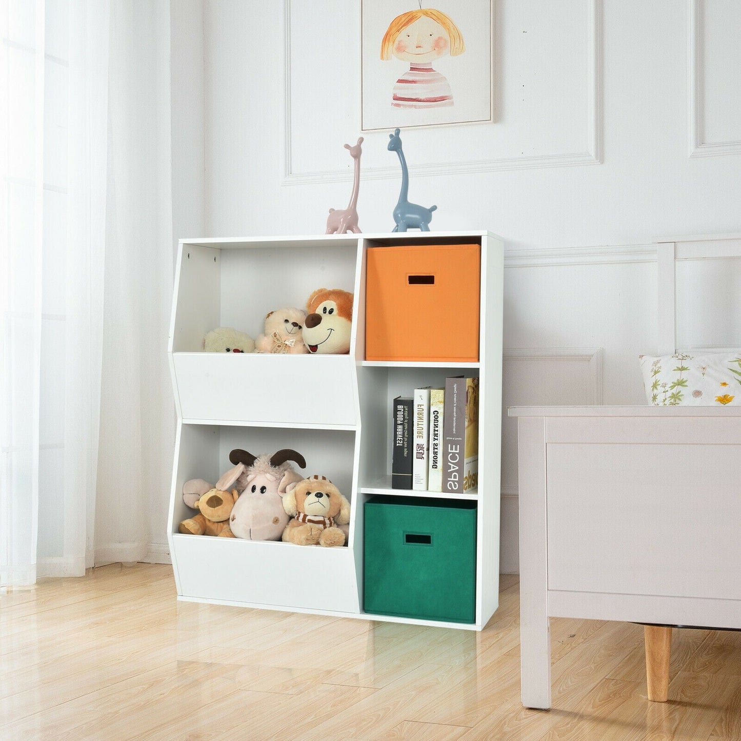 Multicolor Kids Toy Storage Cabinet Organizer