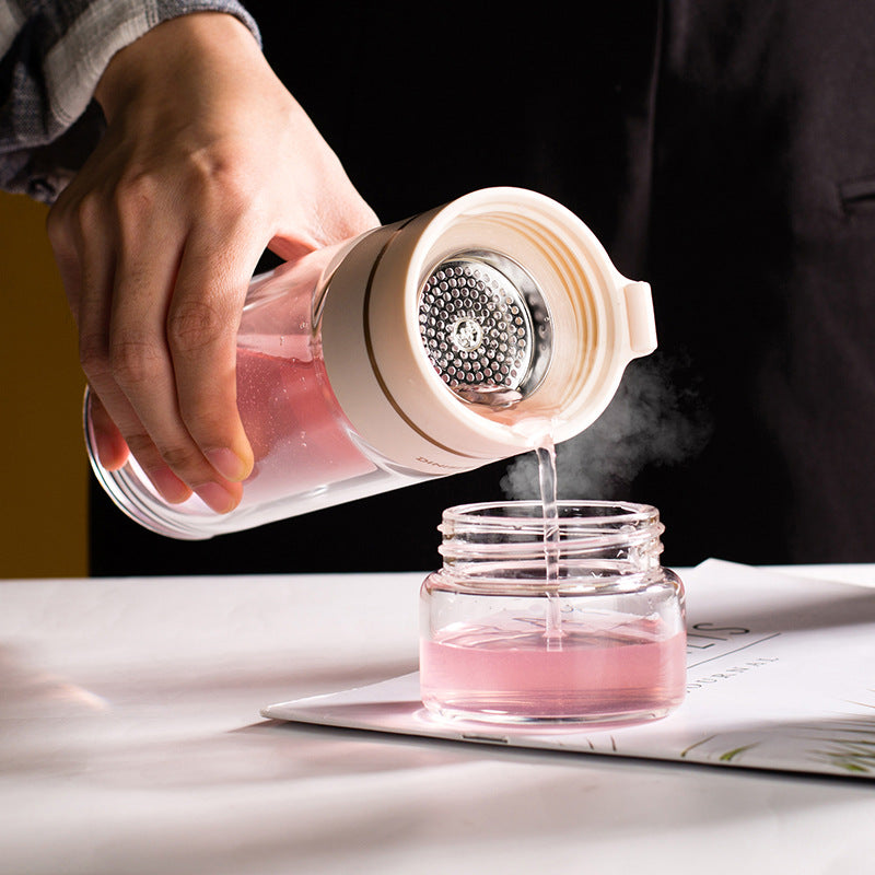 Bouteille d'eau en verre premium avec infuseur à thé