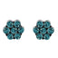 Boucles d'oreilles en argent sterling avec diamants bleus floraux