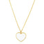 Collar de Pasta de Perla en Forma de Corazón de Oro Amarillo de 14k con Alto Pulido
