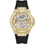 Guess Men's Black Gold Tone Multi-function Watch