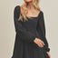Ruffled Square Neck Balloon Sleeve Mini Dress for Women